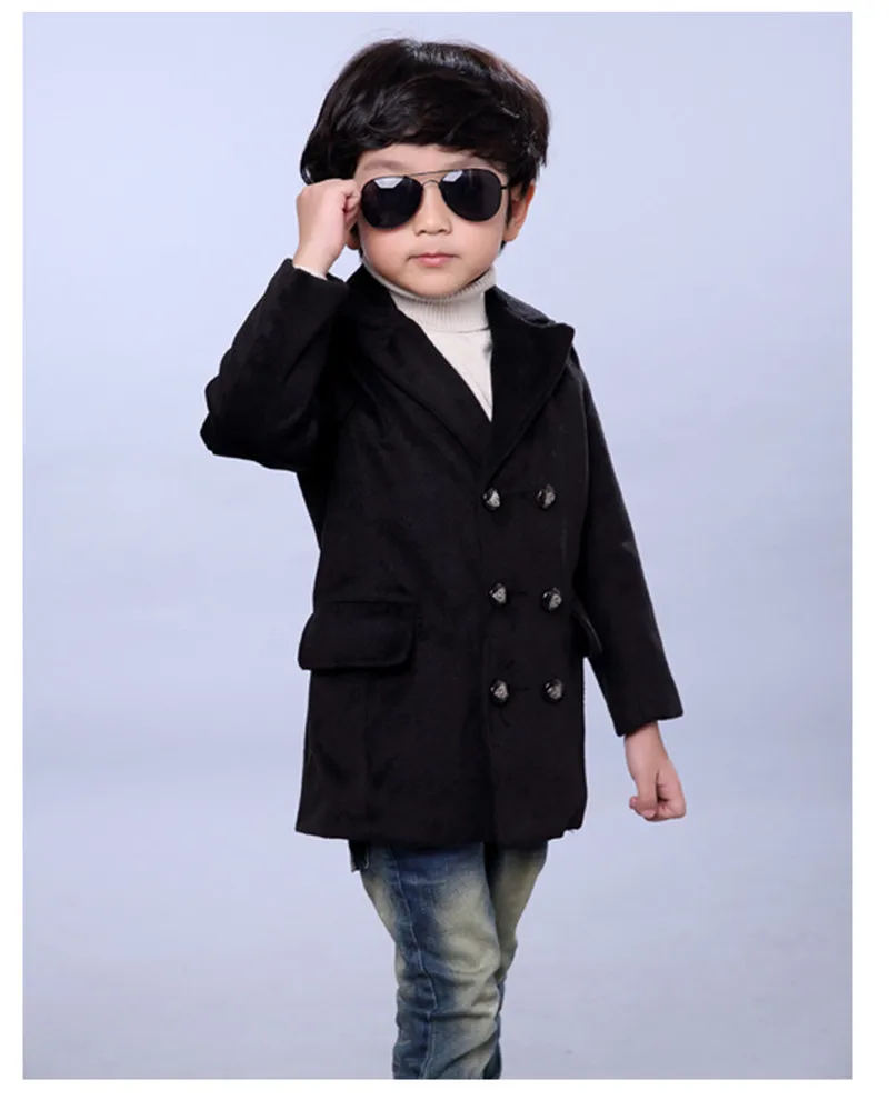 Berniukas paltas retro kietojo stiliaus džentelmenas kailio striukė 2-10years berniukų vaikai vaikai storio šiltų viršutinių drabužių siuvimas viršūnes drabužiai