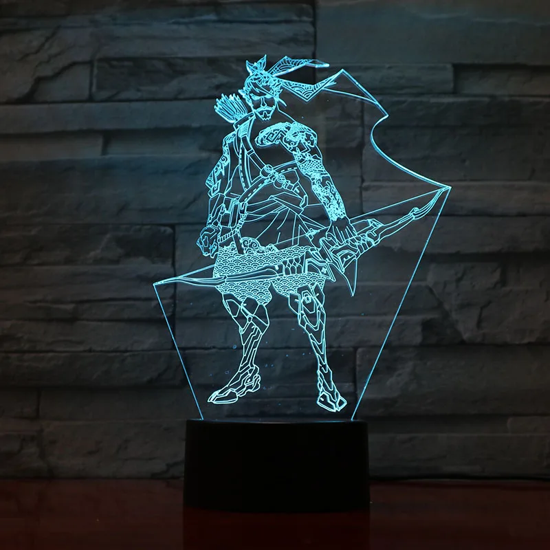 Žaidimas Overwatch Vaikai Naktį Šviesos diodų (LED) Jutiklio Shimada Hanzo Pav Miegamojo Puošimas Šviesos Gimtadienio proga SRAUTŲ Lentelė Naktį Naktiniai staleliai, Lempa