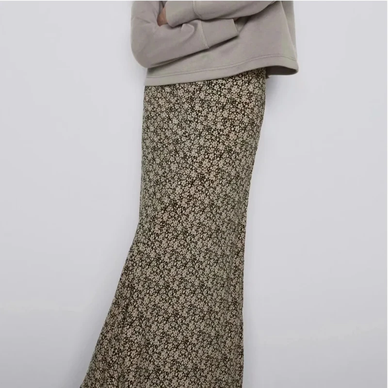 Moterų Mados Vasaros Sijonai Derliaus Gėlių Atspausdintas Ilgai Streetwear Stiliaus Raišteliu Lady Elastinga Juosmens Moterų-Line Suknelė