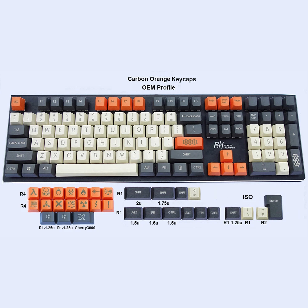 NPKC Vintage Stiliaus OEM Storio PBT Keycaps ANSI, ISO Darkgray Smėlio Orange 