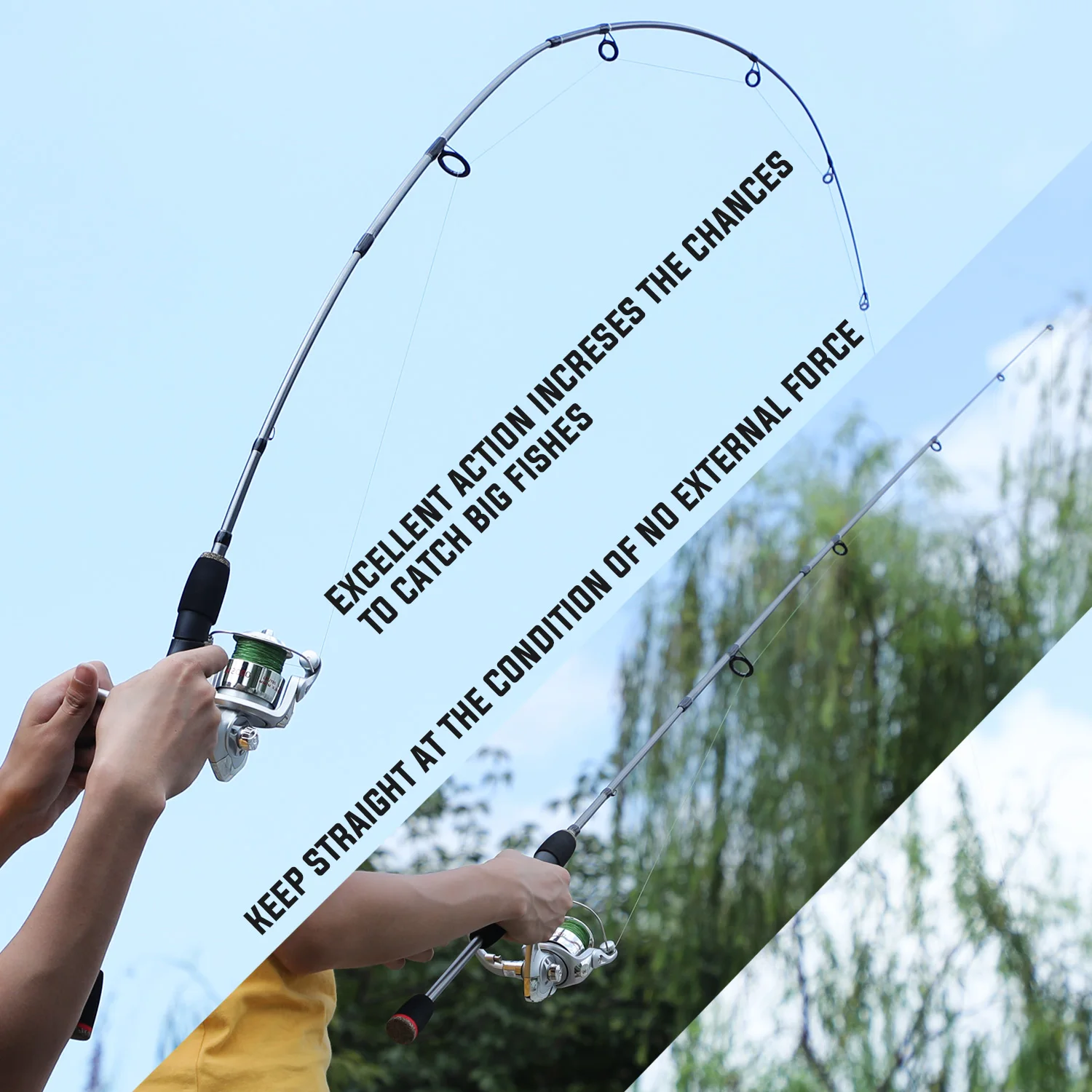 Sougayilang 5 Skirsnis meškere Ritės Combo Nešiojamas 1.66 m meškere ir 5.1: 1 Verpimo Aliuminio Ritės Žvejybos Ritės Rinkinys