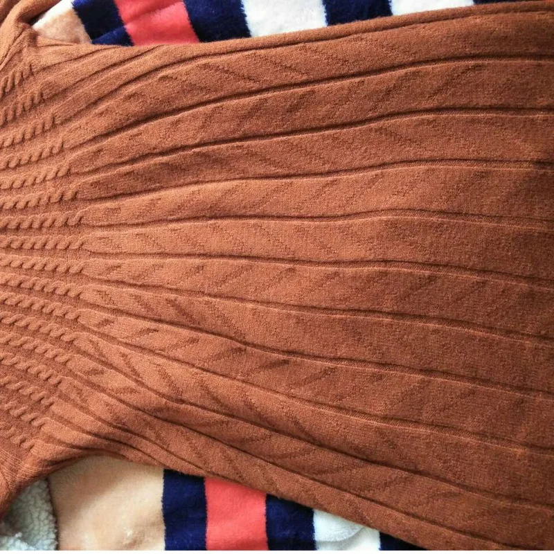 Rudenį, Žiemą Elegantiškas Megztas Midi Megztinis Korėjos Mezgimo Dryžuotas Trumpą Suknelę Moteris Jersey Puloveris Traukti Femme Golfo Ltl