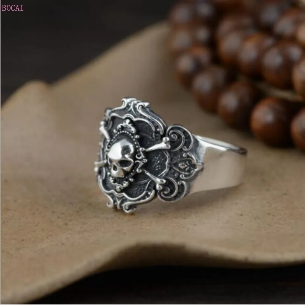 2020 naujas mados juvelyrikos S925 sidabro šviesą Tailando sidabro rodomojo piršto žiedą vyrų kaukolės Sidabro Žiedas vyrams ir moterims