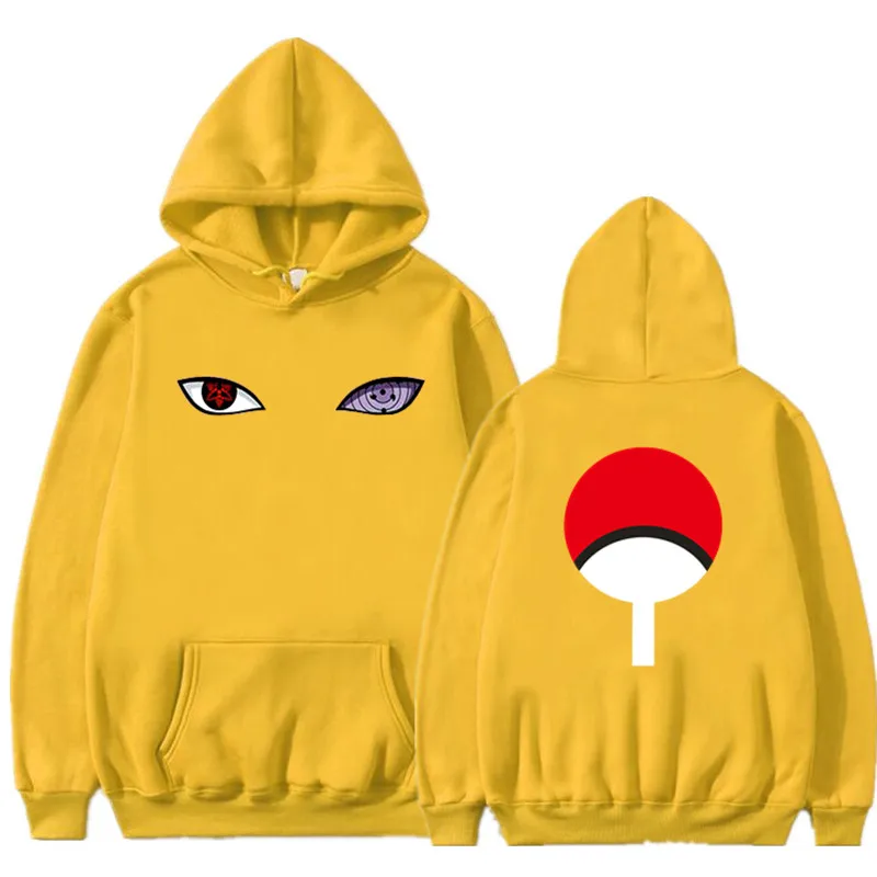 2019 Japonų Stiliaus Anime Hoodies Naruto Uchiha Uzumaki Hatake Akis Spausdinimo Palaidinukė Vyrų/Moterų Megztinis Hip-Hop Streetwear