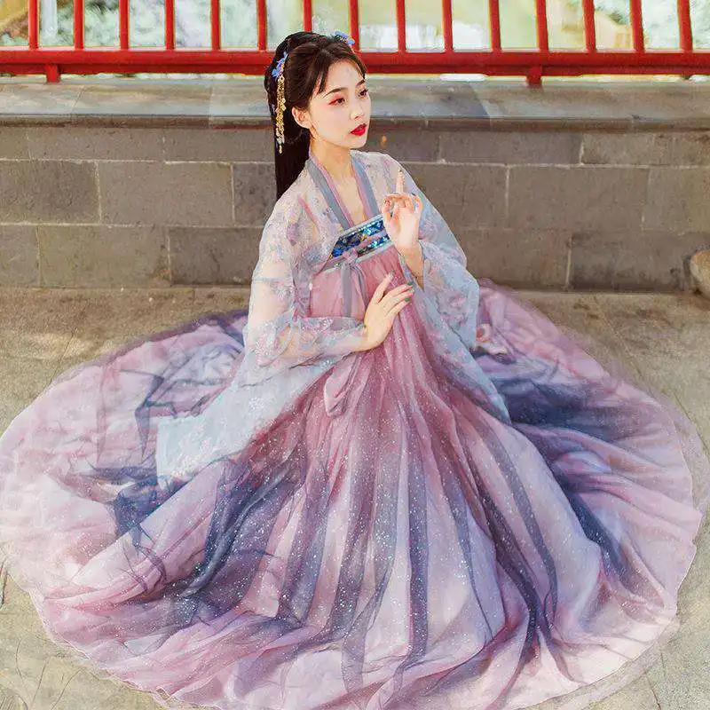 2020 Tradicinis Moterų Gėlių Hanfu Suknelė Senovės Kinų Kostiumas Gražus Šokis Hanfu Originale Princesė Tang Dinastijos Skraiste