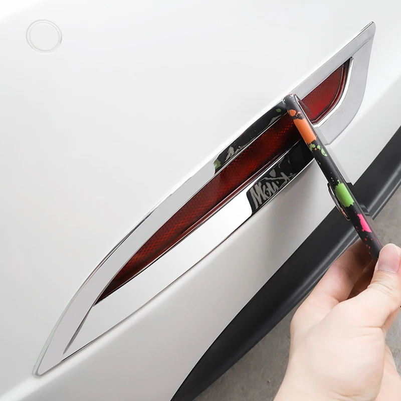 Automobilių uodega, priešrūkinis žibintas dekoratyvinis dangtelis Tesla Model 3 ABS Plastiko Galiniai Rūko Šviesos Lempos Apdaila, Automobilių Reikmenys