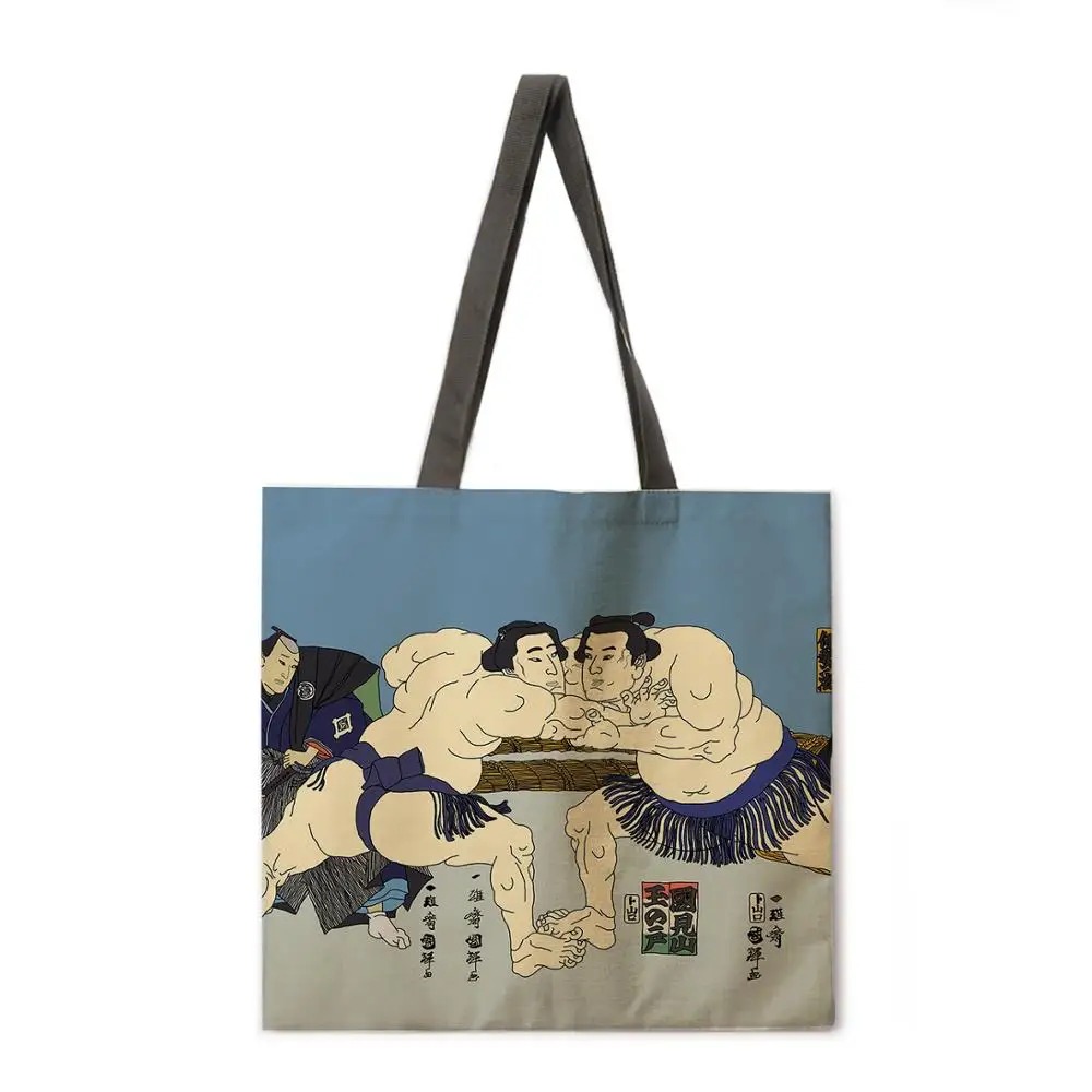 Japan Ukiyo-e spausdinimo nešti maišą moterų atsitiktinis sulankstomas pirkinių krepšys lauko paplūdimio krepšys kasdien atsitiktinis tote bag