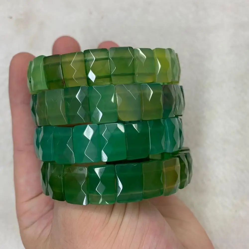 Žalias agatas/Chalcedony akmens karoliukai apyrankių natūralus akmuo juvelyrikos bangle moteris dovanų didmeninės !