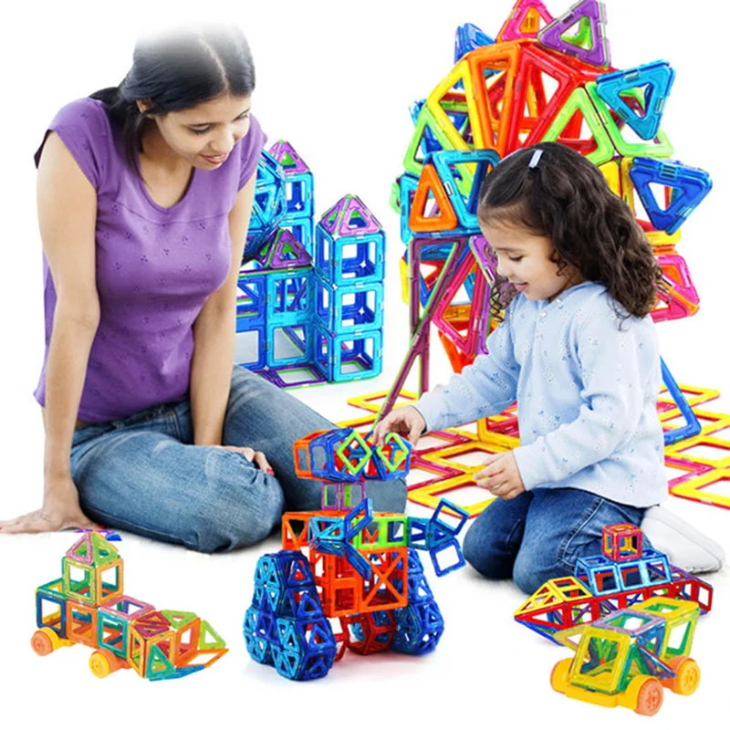 264pcs Mini Magnetinio Dizaineris Statybos Nustatyti Modelis ir Statybos Plastikinių Magnetinių Blokai Švietimo Žaislai Vaikams Dovanų