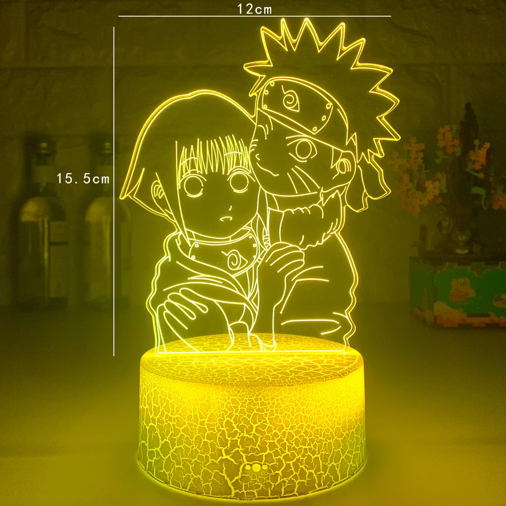 Merginos Naktį Šviesos Uzumaki Naruto ir Hinata Hyuga Spalvinga pagrindiniai kištukiniai naktinių lempų lizdai, skirti Bendrabučio Studijų Kambario Dekoro USB Naktį LED Lempos Manga Dovana