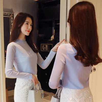 Korėjos Kietų Akių Marškinėlius Moterų Vilnos Storas, Tuščiaviduris Iš Moterų marškinėliai Topai Dugno Marškinėliai Rudens ir Žiemos Paltai Ropa Mujer T80404