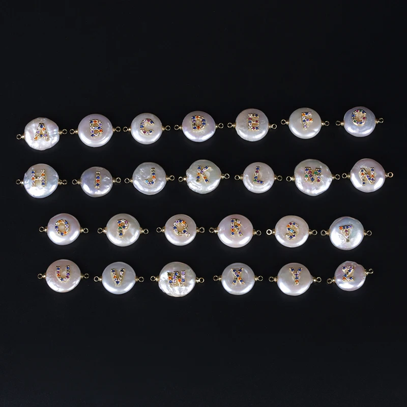 Spalvinga cz pradinio 26 abėcėlės raidė, pavardė žavesio monetos pearl granulių gimtadienio, vestuvių papuošalai nuorodą, apyrankės moterims