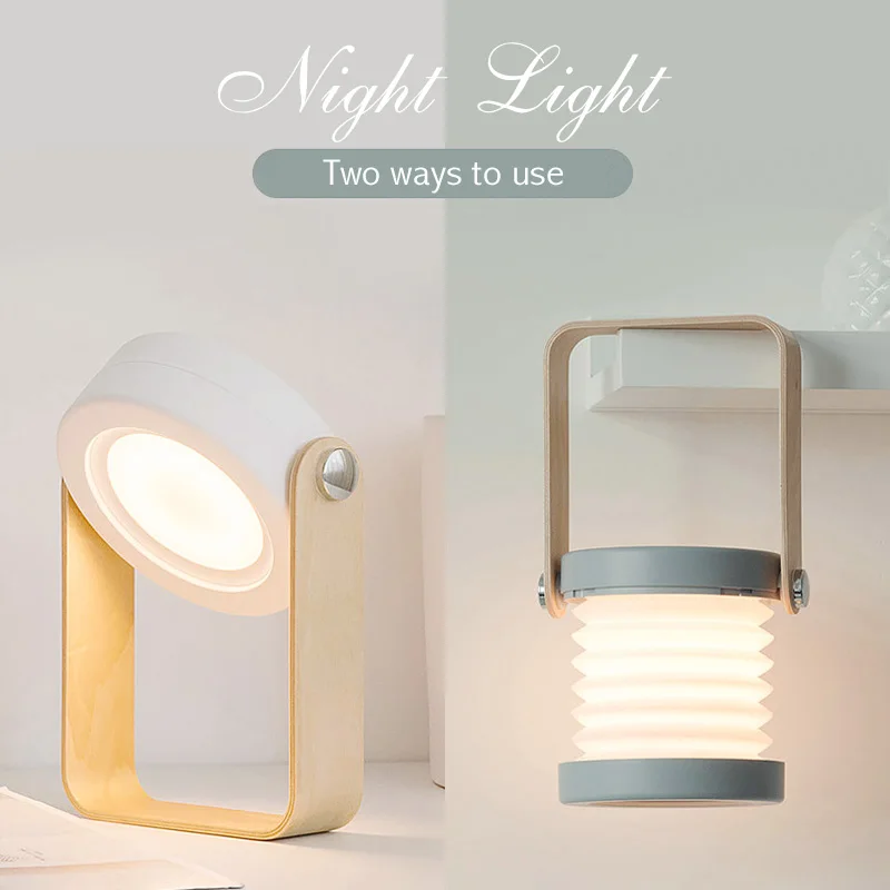 Sulankstomas Nešiojamų Žibintų Lemputė LED Nakties Šviesos Stalo USB Palapinė Lempos, Lauko Kūrybos Patalpų Skaityti Baterija Apšvietimo