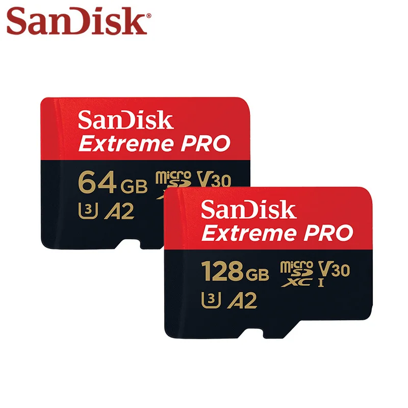 SanDisk Atminties Kortelė Extreme PRO SDQXP V30 128GB IKI 170MB/s Micro SD Kortelės U3 A2 64GB Flash Kortelės UHS-I TF Atminties Kortelę