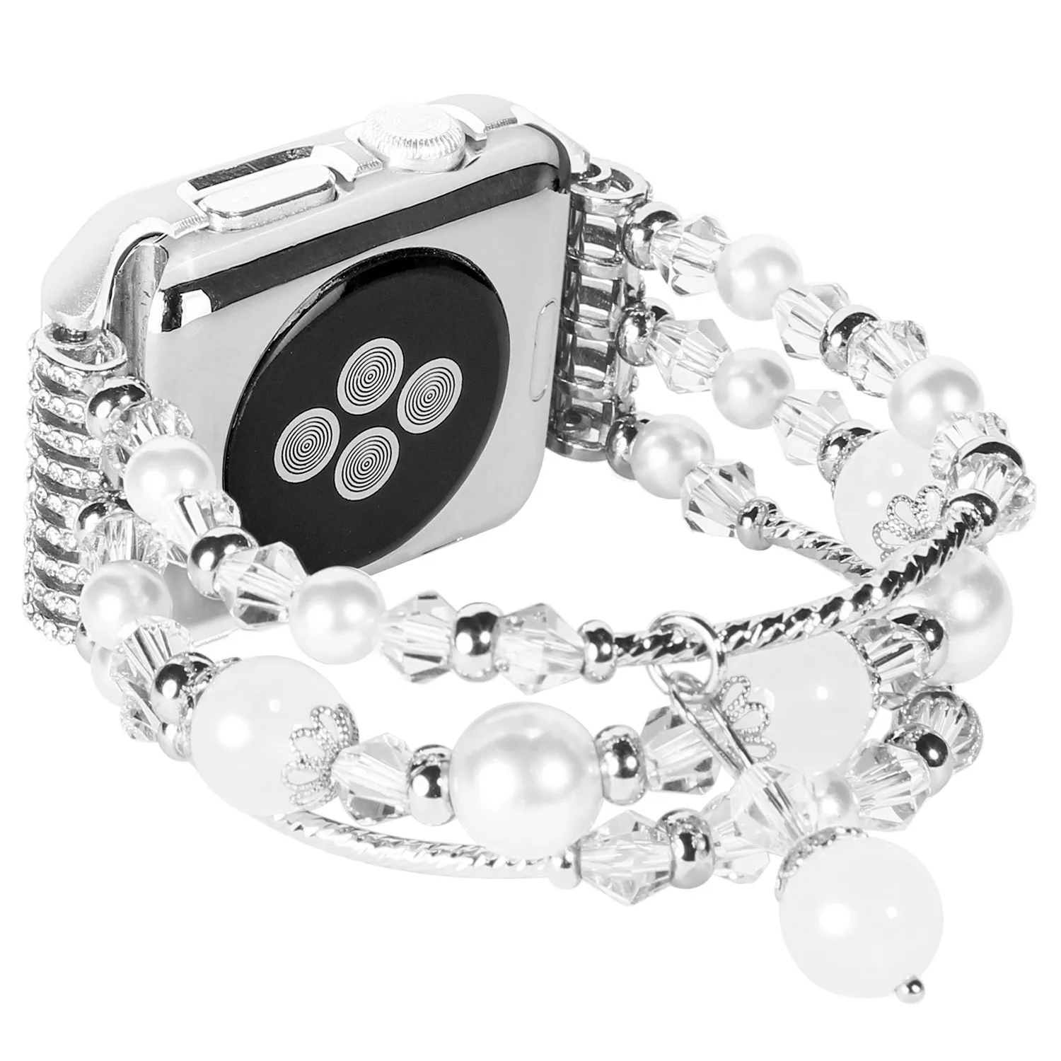 Rožinis Baltas Agatas Apyrankę, Dirželį, Apple Watch Band Serijos 1 2 3 4 5 6 SE Diamond Atveju 