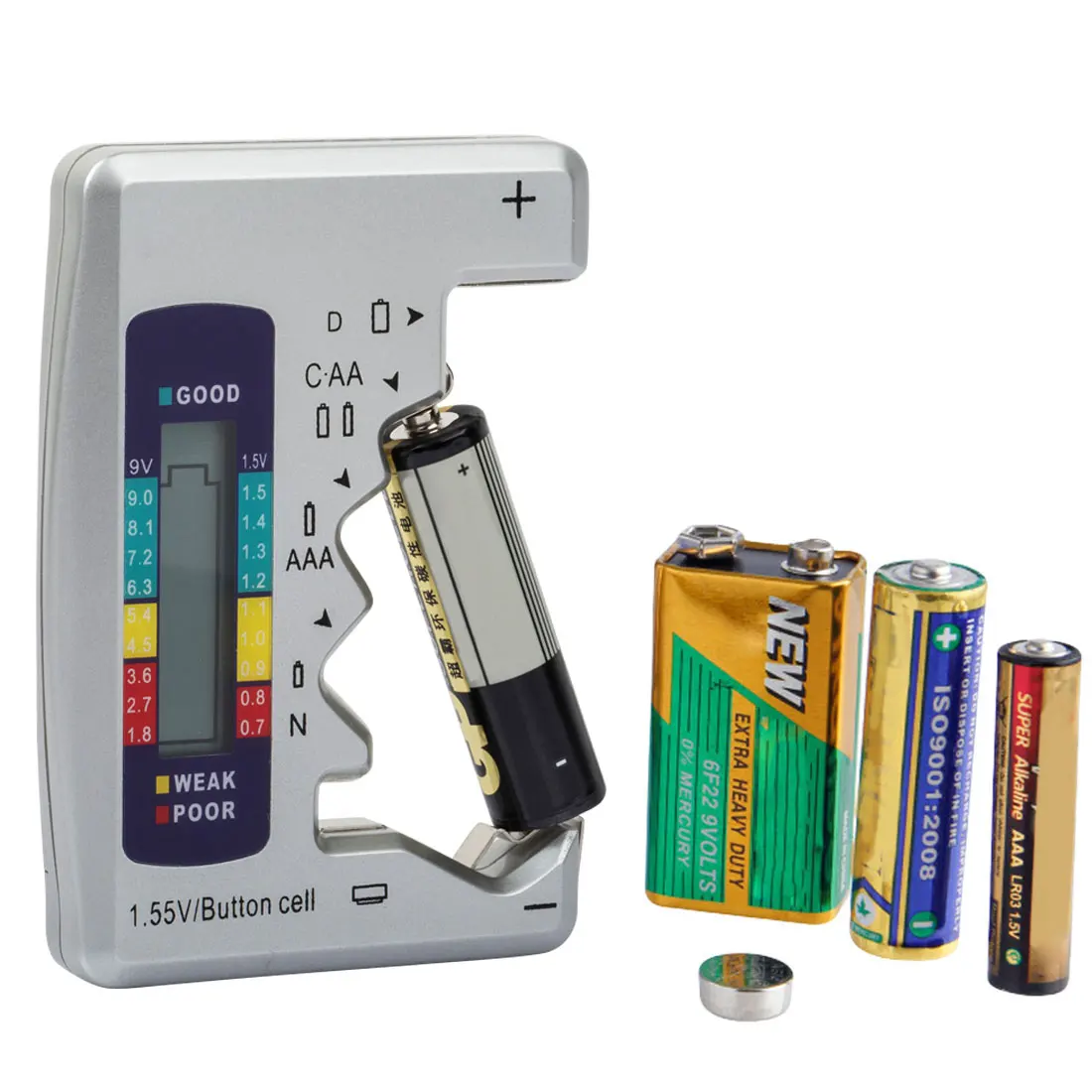 Skaitmeninis Akumuliatoriaus Testeris Tikrintuvas Baterijos Talpa Testeriai C, D, 9V AA AAA 1,5 V Ličio Baterija Maitinimo Matavimo Priemonės