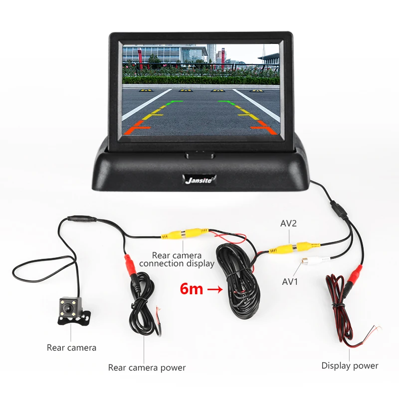 JMCQ 4.3 colių TFT LCD HD Automobilį, Stebėti, Sulankstomas Ekranas Atbuline Kamera, Parkavimo Sistema, Automobilio galinio vaizdo Monitoriai