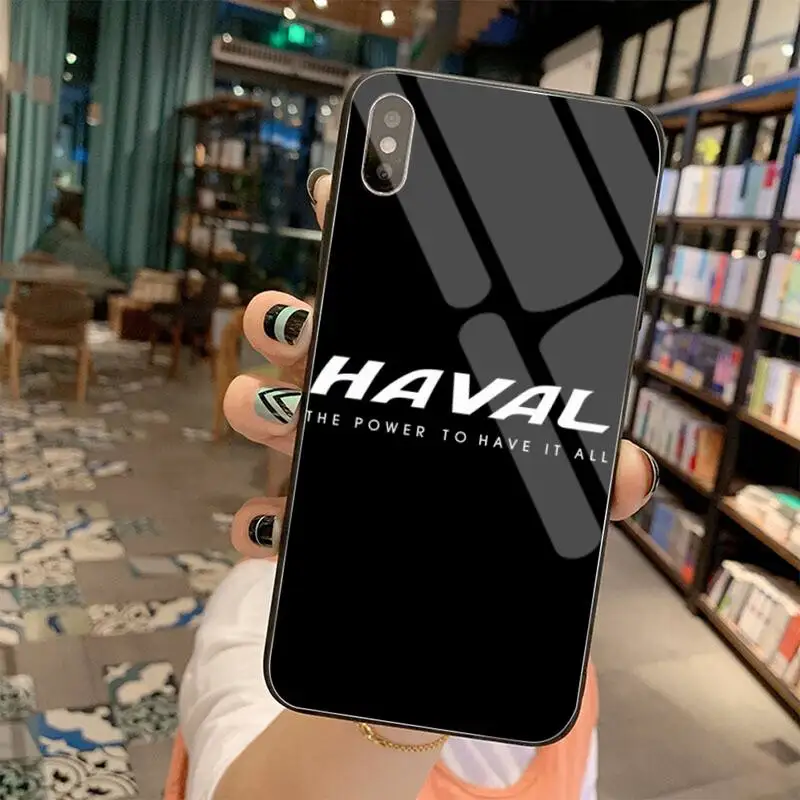 2020 Automobilių Haval Logo Dangtelis Juodas Minkštas Apvalkalas Telefono dėklas Grūdintas Stiklas iPhone 11 Pro XR XS MAX 8 X 7 6S 6 Plus SE 2020 atveju