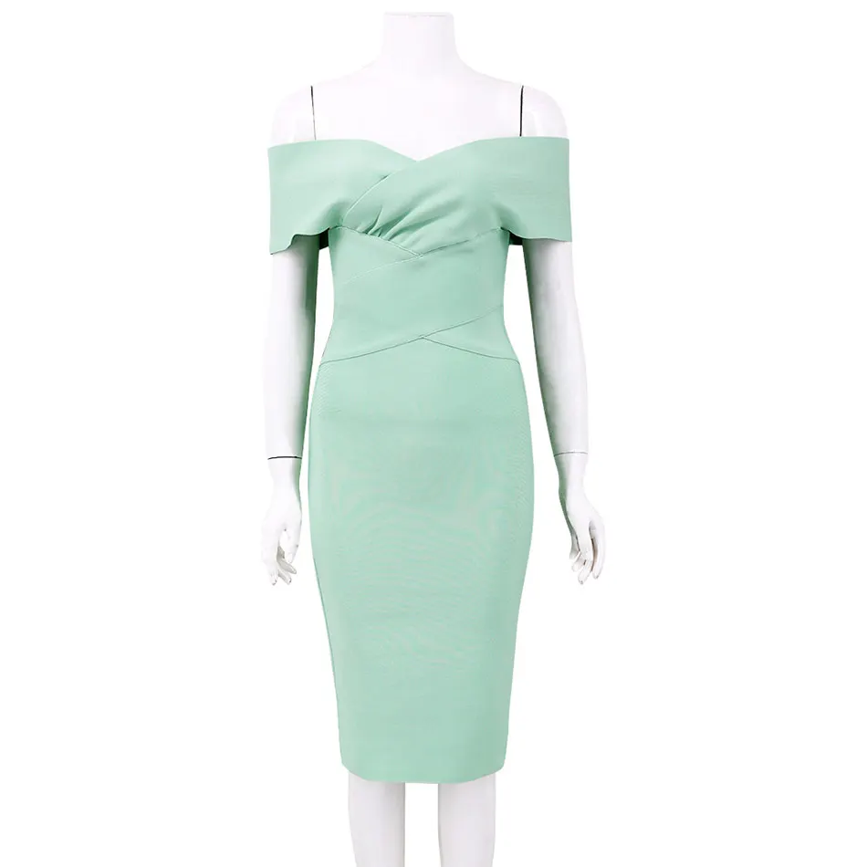 UpAvonu Aukštos Kokybės Įžymybė Šviesiai Žalia V-kaklo Tvarstis Suknelė Midi 2020 Naujas Vasaros Elegantiškas Klubas Vakare Šalis Suknelė Vestidos