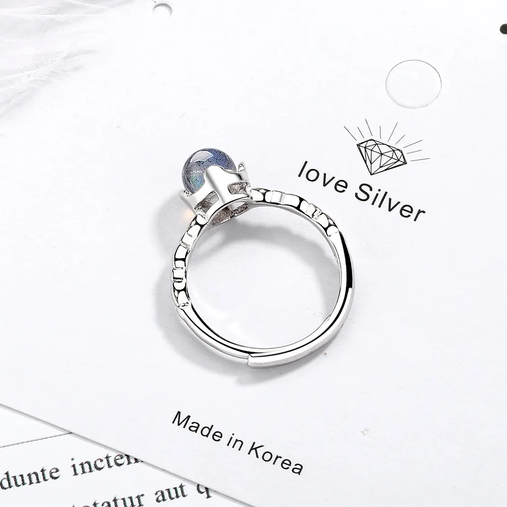 Mados sidabro spalvos Žiedas Crystal Atidaryti Žiedas Moterims, Moteriška korėjos Papuošalai Naujas 2020 m.
