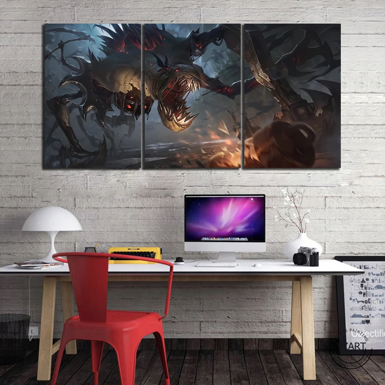 3pcs Fiddlesticks League of Legends Žaidimo Plakatą, Sienų paveikslai Harbinger Doom LOL Vaizdo Žaidimas Menas Drobė Sienų Tapyba