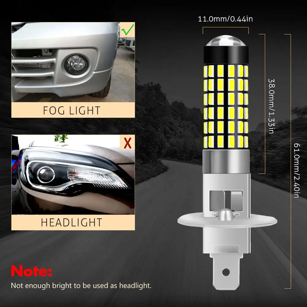 Katur 2x 780Lm H1 Led lemputes Automobiliams Rūko Žibintai Universalus LED Žibintus h1 Led Antifog lemputė šviesos diodas