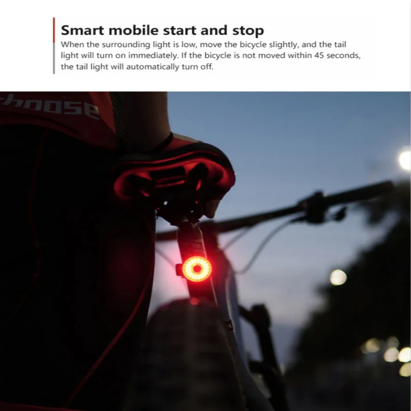 Smart Dviračių Galinis Žibintas Auto Start/Stop Stabdžiai Jutikliai, Vandeniui USB Mokestis Dviračių Uodega užpakalinis žibintas, Dviračio LED Šviesos Cafe Racer