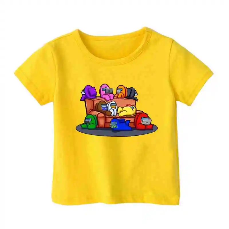 Tarp Mūsų Vaikų Medvilnės marškinėliai Vaikams Pavasario/Vasaros Atsitiktinis Tees Tarp Mūsų berniukai Mergaitė s T-shirt Animaciją Žaidimas Tee Viršūnes Drabužiai