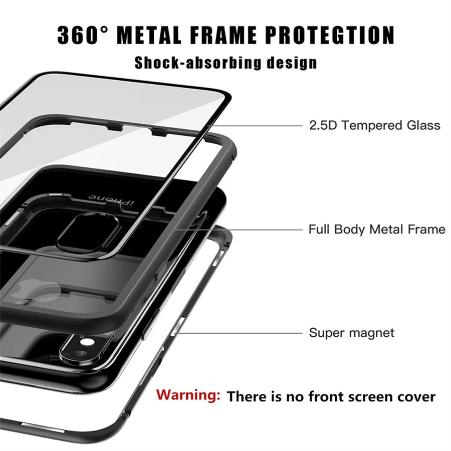 Magnetinio Adsorbcijos Metalo Case For Samsung Galaxy S10 S8 S9 Plus S7 Kraštas Grūdintas Stiklas Atgal Magneto Dangtelis Pastaba 8 9 10 Atvejų