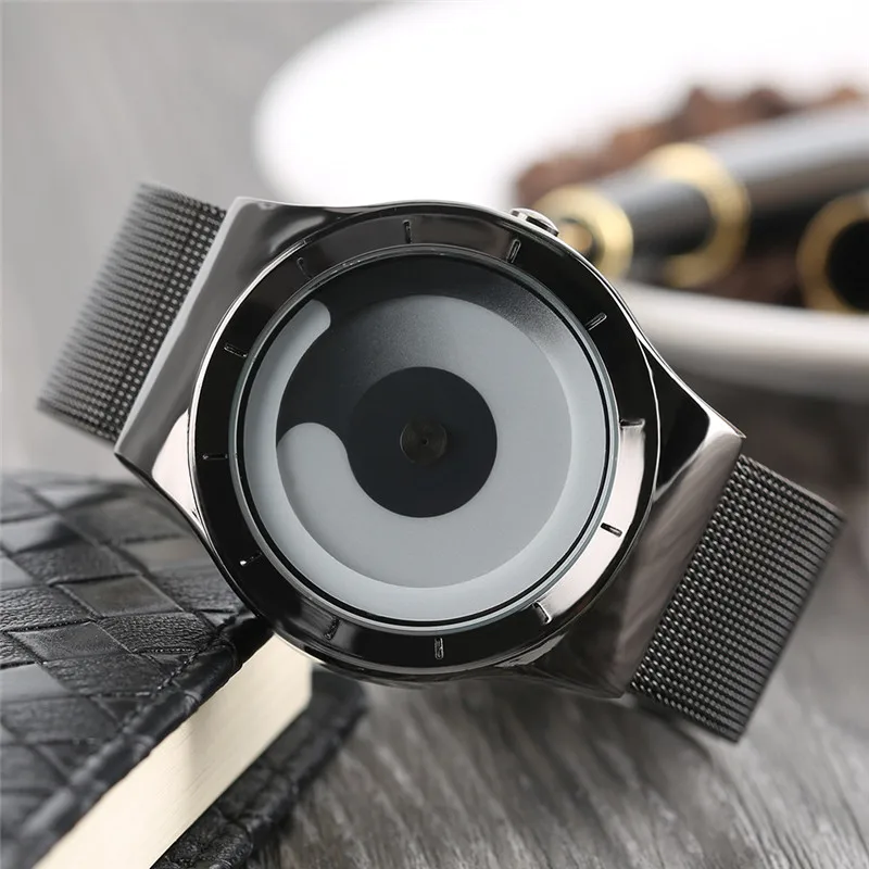 3 Spalvų, Laisvalaikio Laikrodžiai Vyrų Tinklinio Plieno Dirželis Mens Watch 2020 Prekės Pasukti Kvarciniai Laikrodžiai Aviatorius Kūrybos Laikrodis Dovana