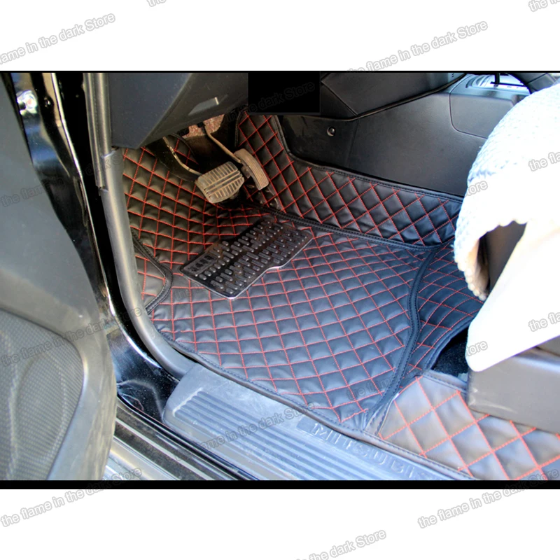 Lsrtw2017 odiniai automobilio salono grindų kilimėliai mitsubishi Montero Challenger pajero sport 2008 2009 2010 2011 2012 2013