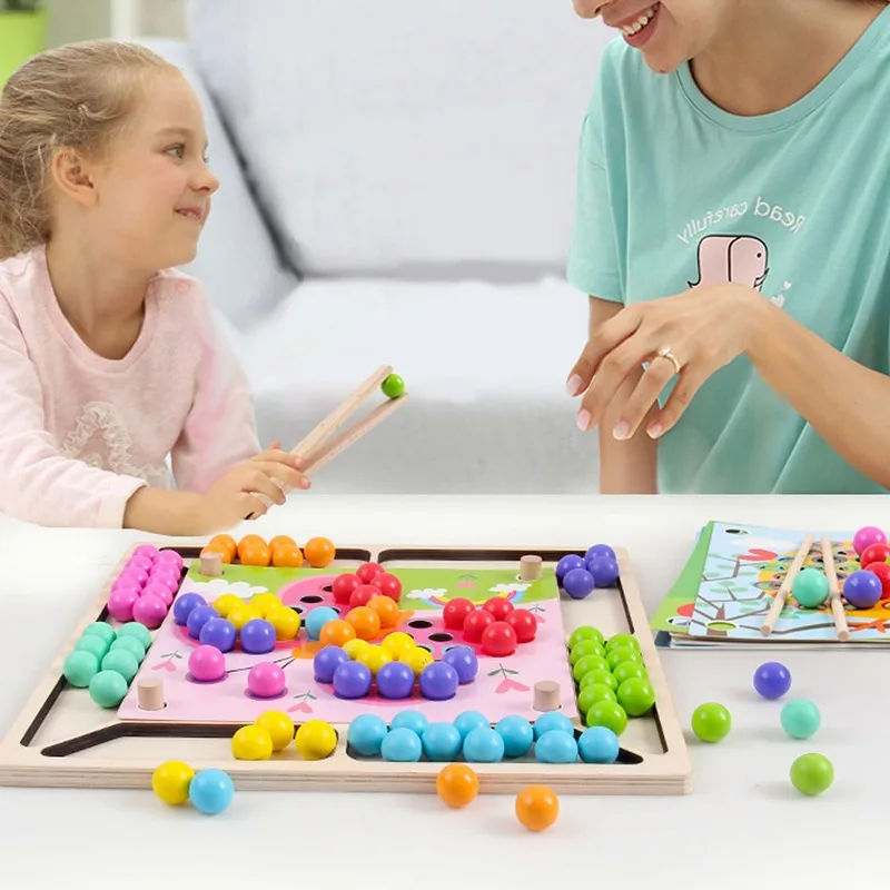 2019 naujas Montessori medinis žaislas vertus smegenų mokymo granulių spalva klasifikacija žaidimas kūdikių ankstyvojo švietimo žaislai