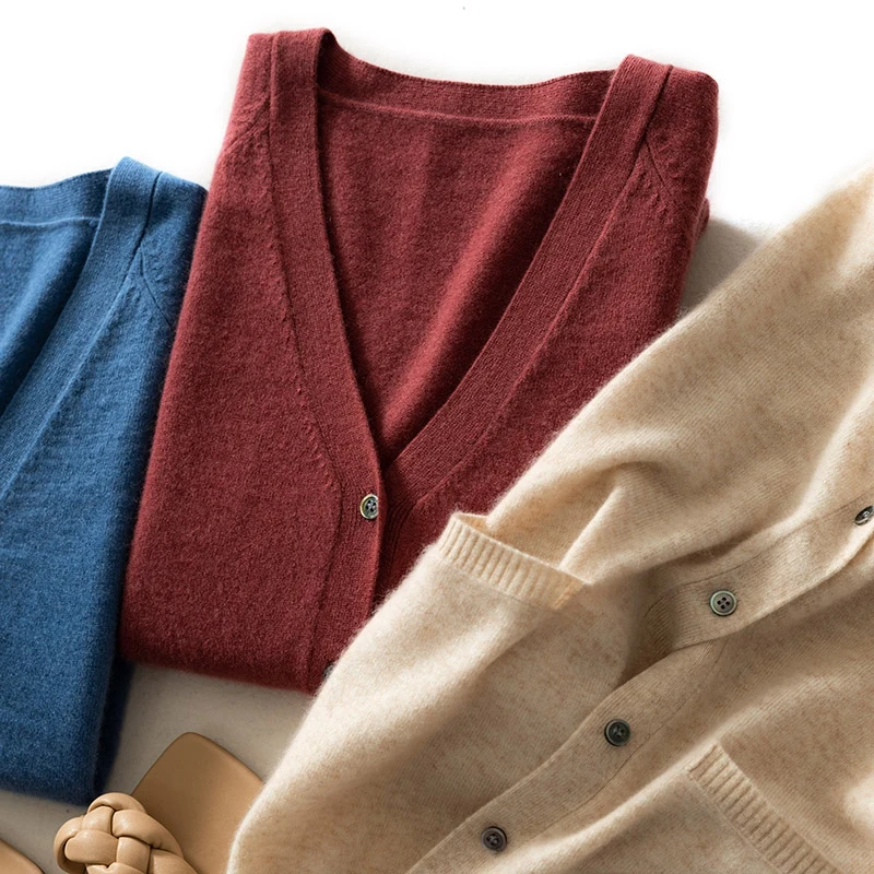 Striukė Mygtukai susagstomi megztiniai Mados Moterų Kašmyras Vidurio Ilgi Megztiniai (Pocket Cardigan 6 Spalvos Megztinis Žiemą, Rudenį Atsitiktinis 2020 m.