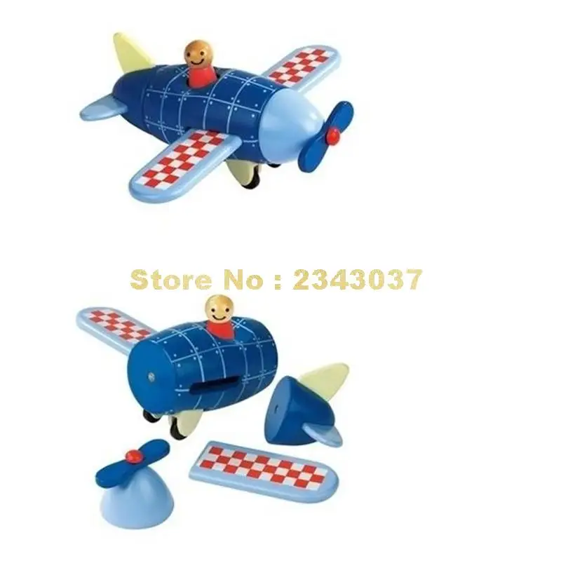 Mediniai raketų lėktuvas sraigtasparnis vaikų kūrimo bloką Žaislas
