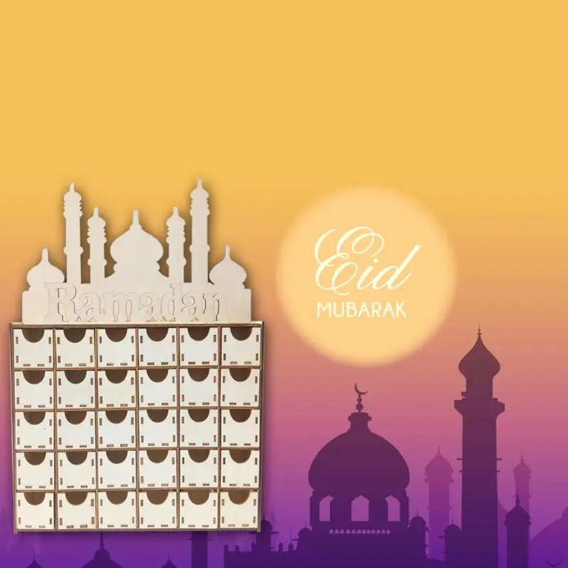 Medienos Eid Mubarakas Ramadanas Advento Kalendorius Atgalinės atskaitos Stalčių Musulmonų Islamo Pilis L5YE