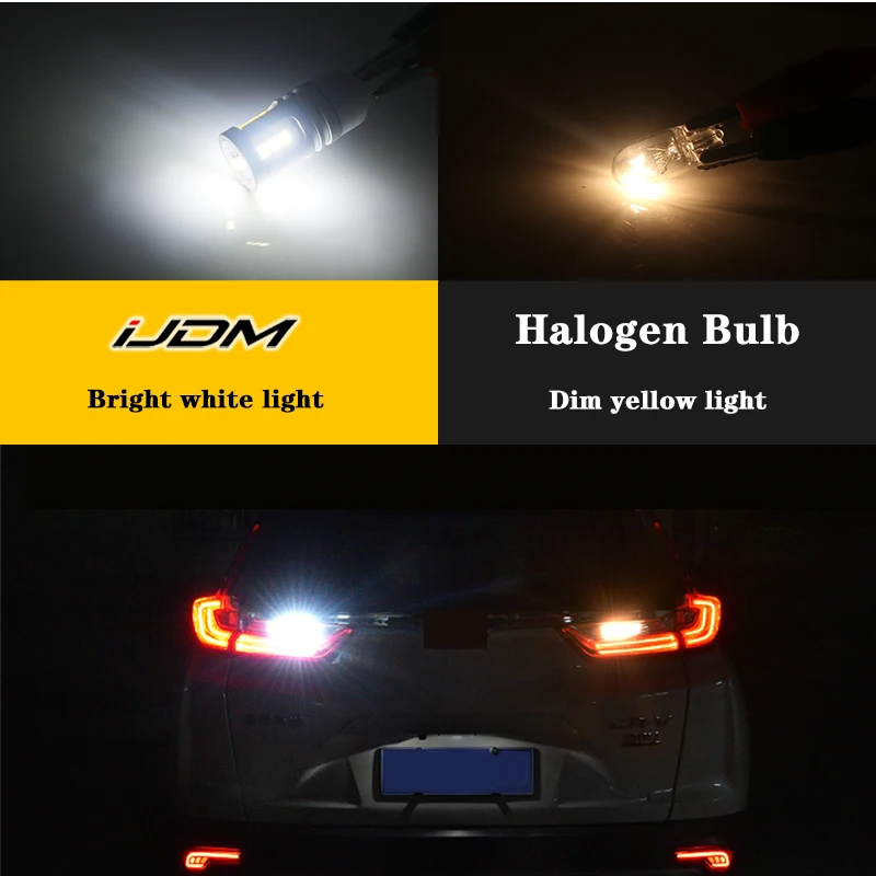 IJDM Xenon Klaidų Balta Bay9s H21W 64136 LED Lemputes Volkswagen VW Golf MK7 GRNT GTI R TSS, Atsarginės LED Žibintai Atbulinės 12-24V