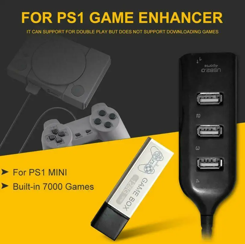 Naujas Žaidimas Stick True Blue Mini PS1 Atviro kodo Sistemos Emuliatorius Expansion Pack Pastatytas 7000 Žaidimas Playstation Priedai