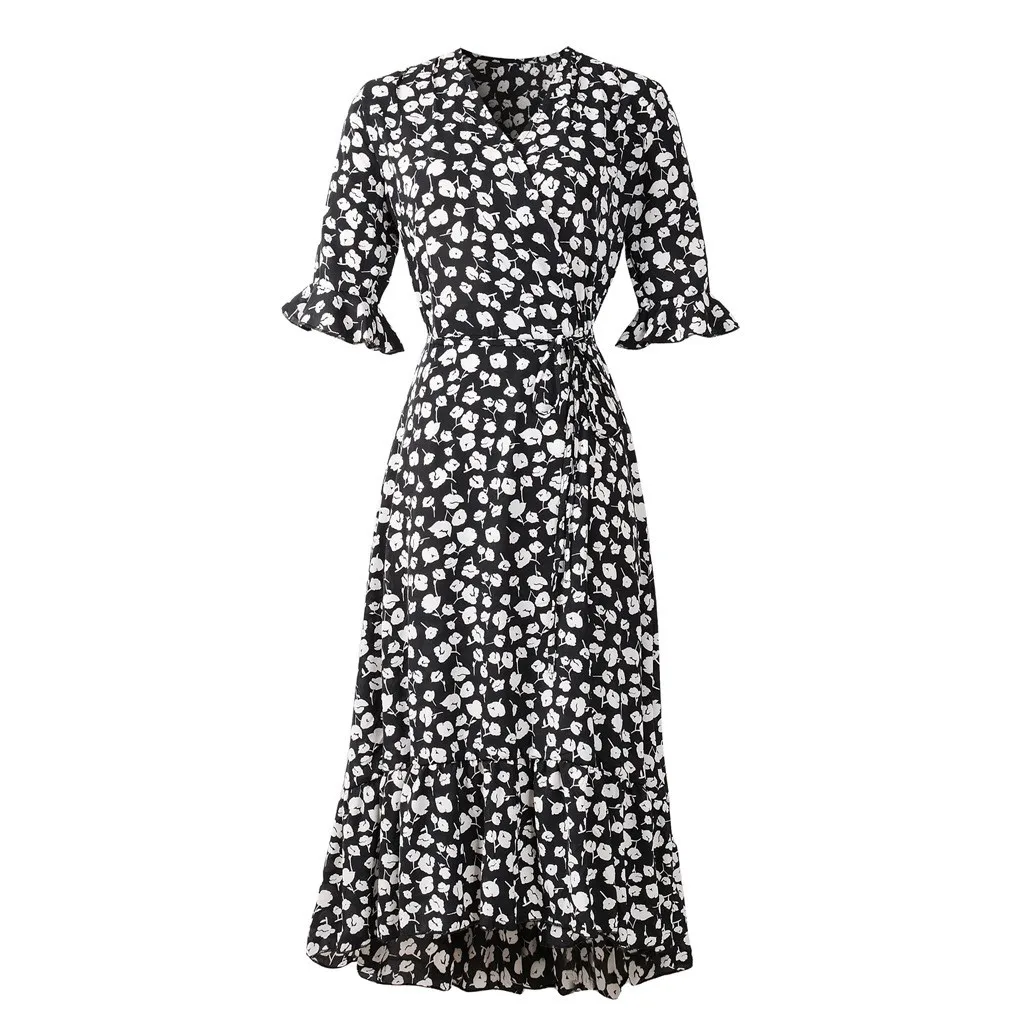 KANCOOLD suknelė Moterų Vasarą V Kaklo Atostogų Spausdinti Ponios Pusė Rankovės Šalies Paplūdimys Suknelė atsitiktinis mados nauja suknelė momen 2020MAR27