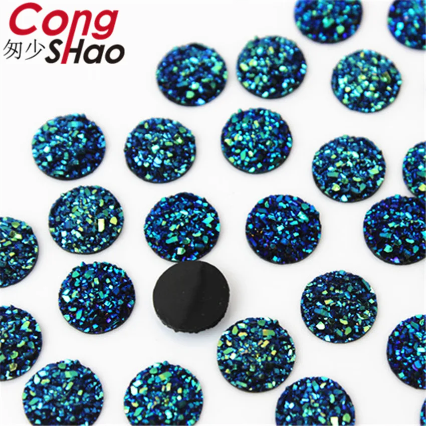 Cong Shao 300PCS 10mm AB Spalvos, Apvalios Formos flatback Dervos kalnų krištolas apdaila akmenys ir kristalai 
