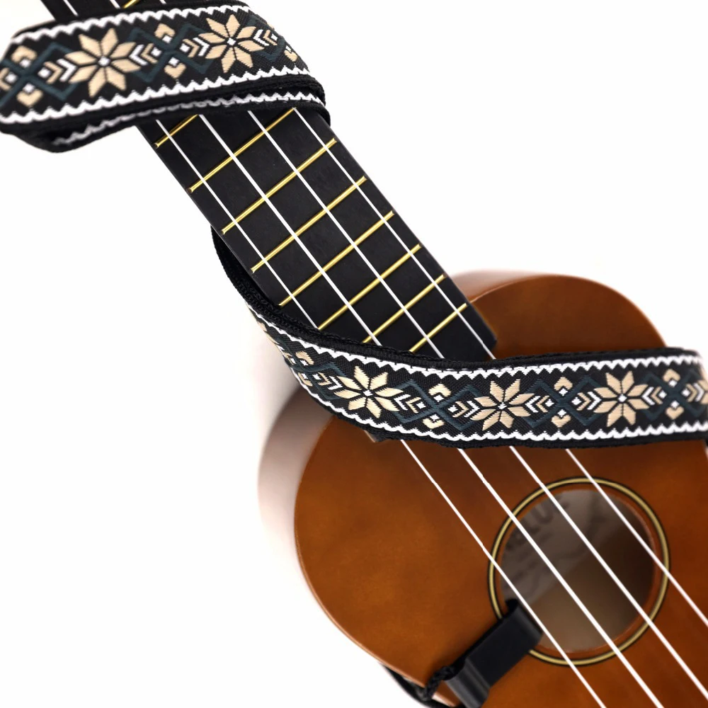 Reguliuojamas Havajų Gitara Dirželis Dalys, Priedai Kaklo Diržas Juodas Kablys Nailono Ukelele Dirželis
