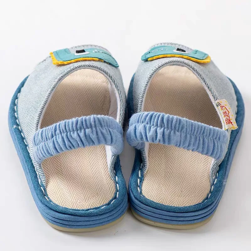 Vaikams kūdikių šlepetės vaikams sandalai neslidus namų patalpų vaikams, batai animacinių filmų elastinga namų sandalai kūdikių audinys batai