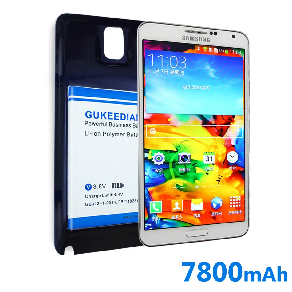 7800mAh Note3 B800BE Bateriją, Skirtą Samsung Galaxy Note 3 N9000 N9005 Mobiliojo Telefono NFC Verslo Pratęstas Batteria+Apsaugos Atveju