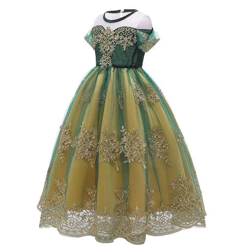 Disney Princesė dress Sušaldyti 2 Princesė Ana Karalienė nuo peties vasaros suknelė mergaitė princesė dress suknelė rodyti kostiumas
