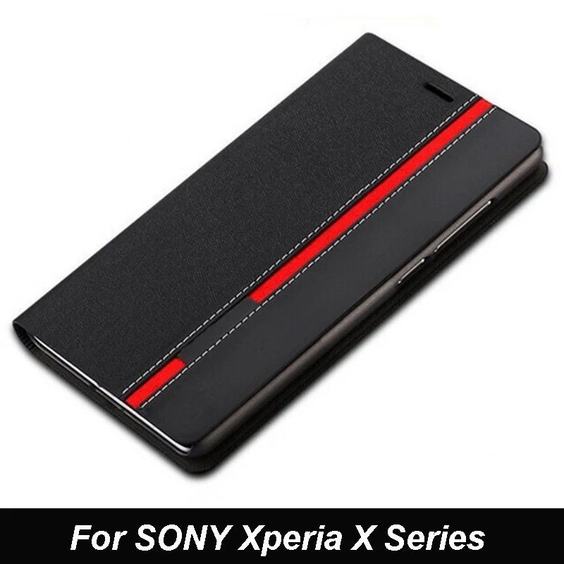 Prabanga Piniginės Maišo Stovas Maišyti Spalvas Apversti PU Odos Atveju Sony Xperia XA/X Compact/ XZ XR XS Telefono Dangtelį w Kortelės Lizdas Fundas