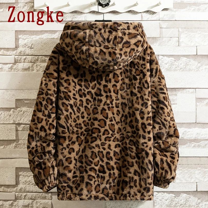 Zongke Leopard Gobtuvu Švarkas Vyrams 2020 Japonijos Streetwear Vyrų Žiemos Striukė Atsitiktinis Striukės Vyrams, Prekės Kailis M-4XL