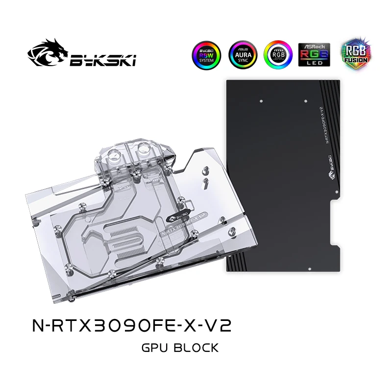 Bykski Vandens Bloko naudoti NVIIDIA RTX 3090 Įkūrėjas Edition GPU Kortelės / Viso Padengti Vario Radiatorius, Blokinis /A-RGB / RGB