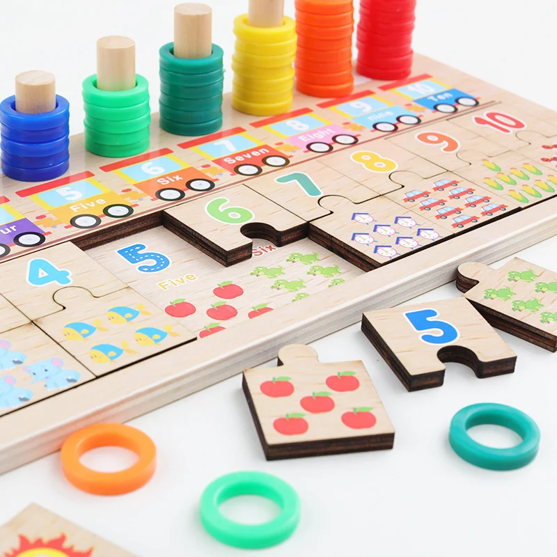 Kūdikių Mediniai Žaislai Montessori Skaičiavimo Skaitmeninis Pažinimo Rungtynės Dėlionė Švietimo Žaislai, Mediniai Dėlionės Žaidimas, Žaislai Vaikams