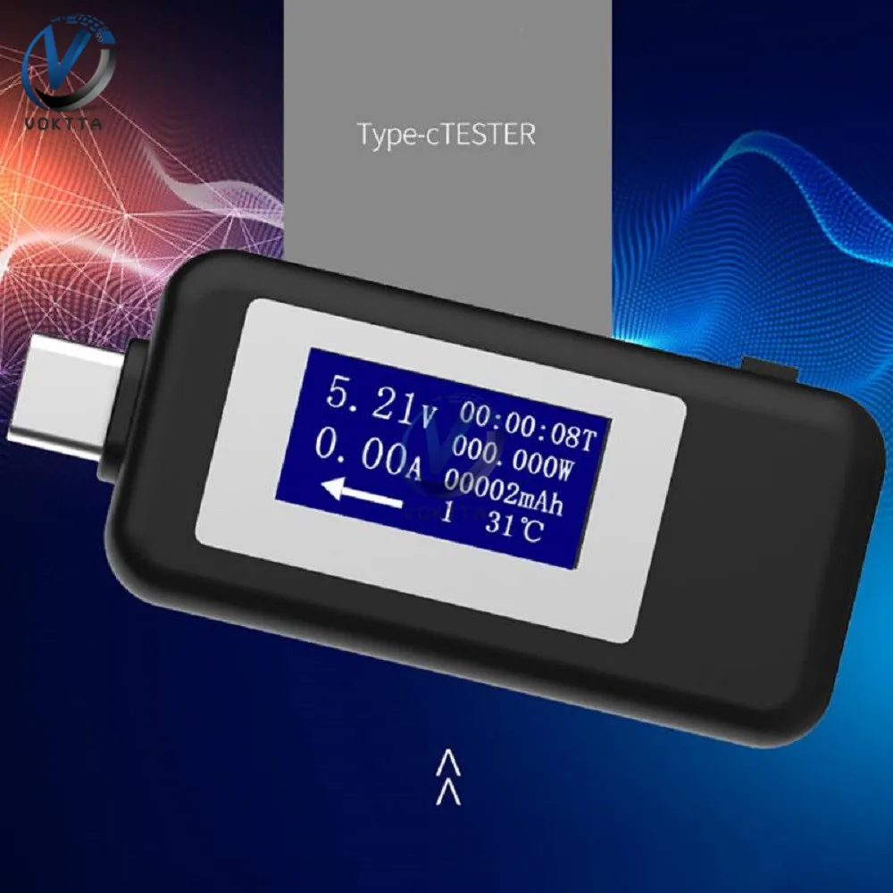 Tipas-C USB Testeris-LCD Digital Voltmeter Ammeter Įtampos Srovės Bandymas Detektorius Maitinimo Banko Įkroviklio Indikatorius USB Gydytojas