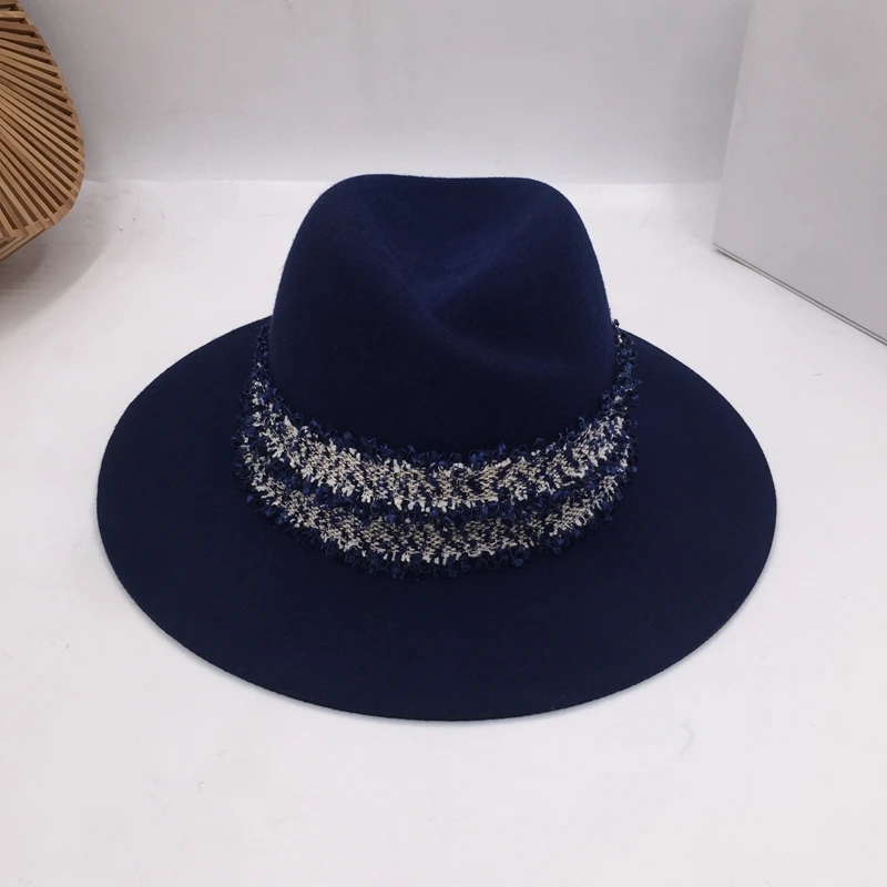Panama Europos ir Amerikos Vėjo mados vilnonių skrybėlę slėpti mėlynos kepurės asmenybės svajonė twining šilko juostelės mėgėjams skrybėlę