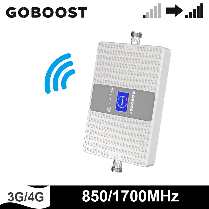 GOBOOST Kartotuvas Grupė 4 Grupė 5 dvigubos Juostos Signalo Stiprintuvas 3g 4g Mobiliojo Telefono Stiprintuvas, 850 1700 MHz Kartotuvų